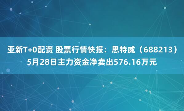亚新T+0配资 股票行情快报：思特威（688213）5月28日主力资金净卖出576.16万元